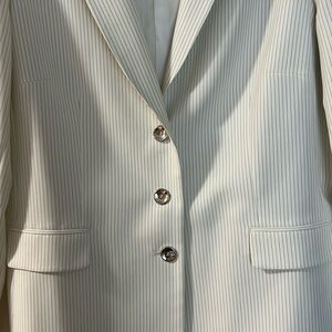 White suit with light stripes